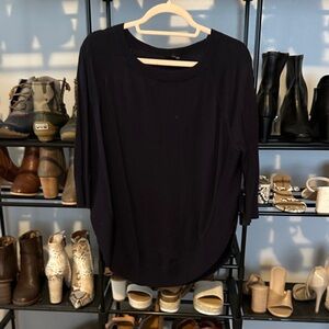 Navy Blue Long Sleeve Top